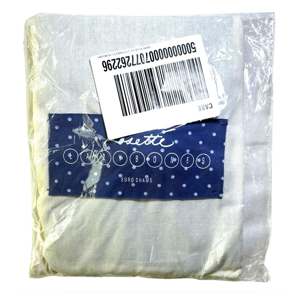 Anthropologie One Rosette Euro Sham Navy Blue Polka Dot 26" x 26" Lazybones NIP - Picture 7 of 12